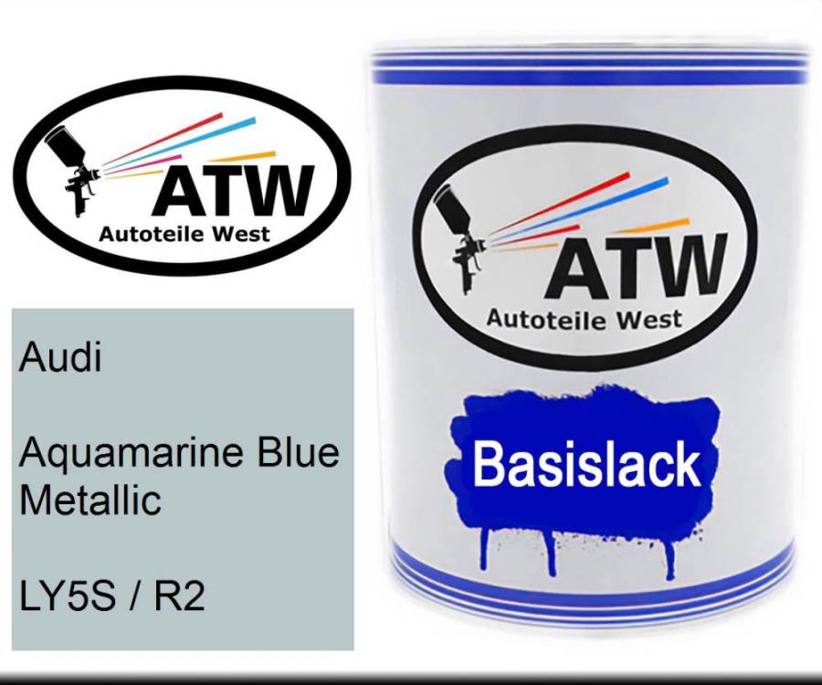 Audi, Aquamarine Blue Metallic, LY5S / R2: 1L Lackdose, von ATW Autoteile West.